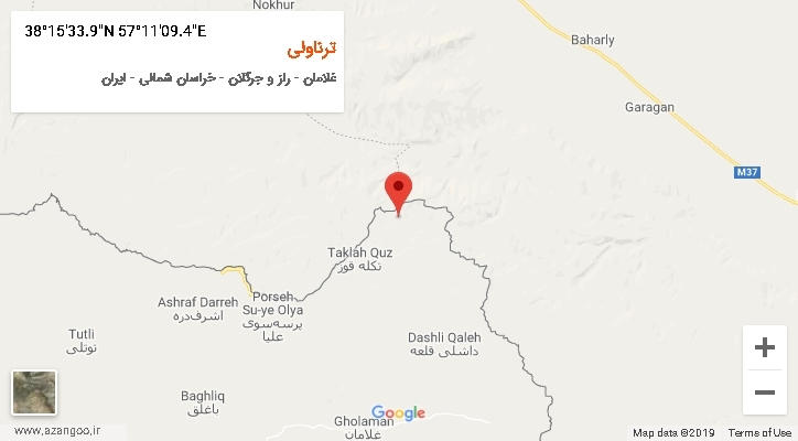 روستای ترناولی بر روی نقشه