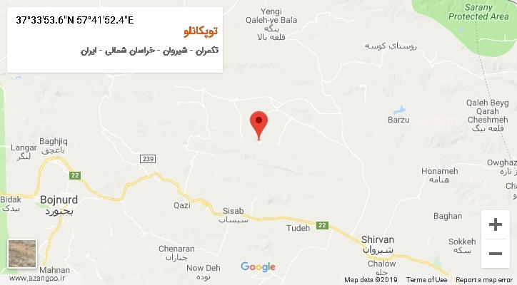 روستای توپکانلو بر روی نقشه