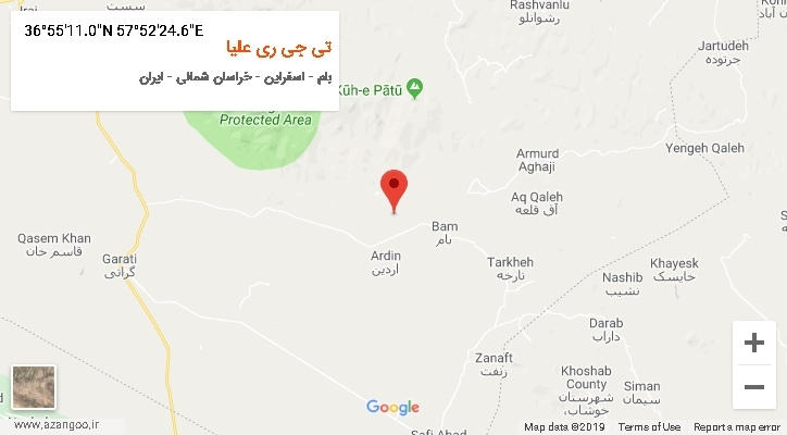 روستای تی جی ری علیا بر روی نقشه