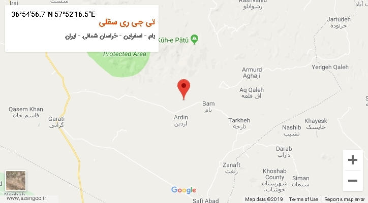 روستای تی جی ری سفلی بر روی نقشه
