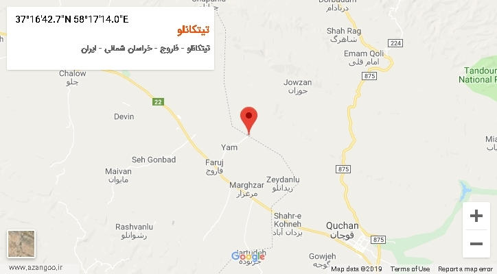 روستای تیتکانلو بر روی نقشه