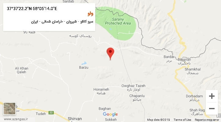 روستای ولو بر روی نقشه