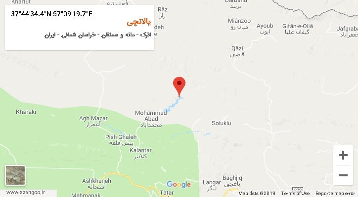 روستای یالانچی بر روی نقشه
