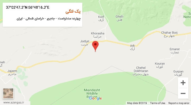 روستای یک لنگی بر روی نقشه