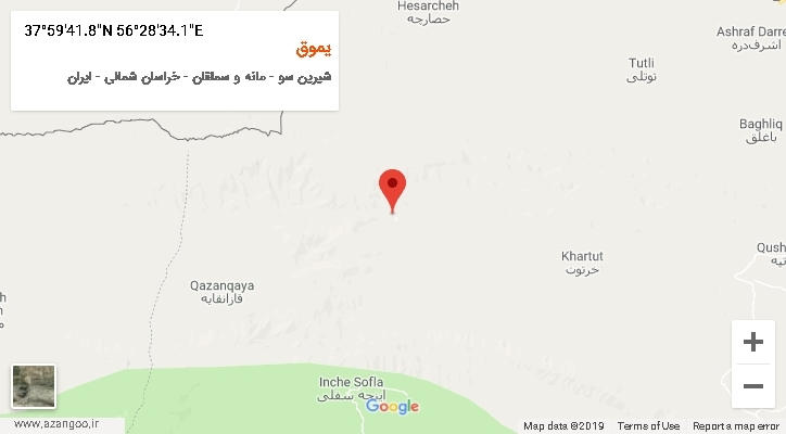 روستای یموق بر روی نقشه