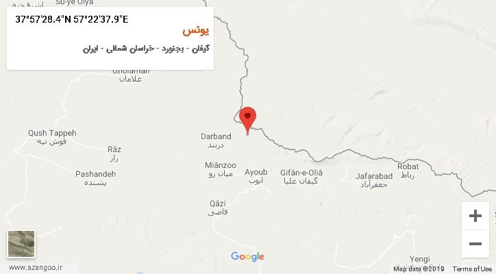 روستای یونس بر روی نقشه