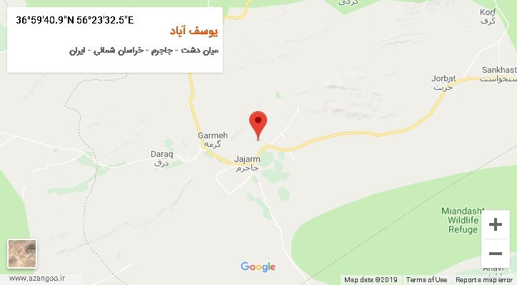 روستای یوسف آباد بر روی نقشه