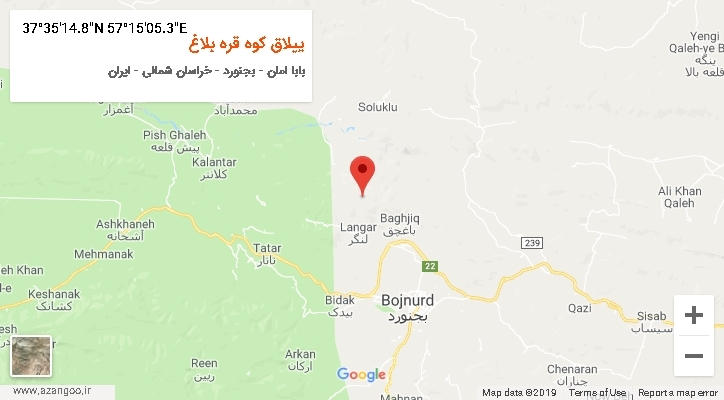 روستای ییلاق کوه قره بلاغ بر روی نقشه