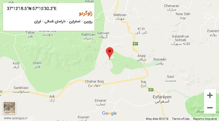 روستای زاوگردو بر روی نقشه
