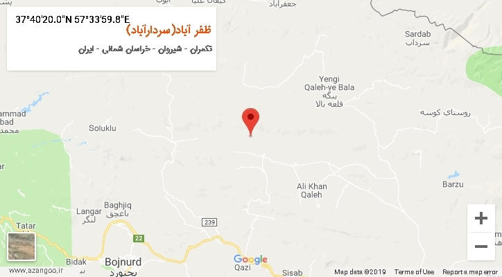 روستای ظفر آباد(سردارآباد) بر روی نقشه