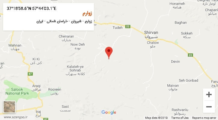 روستای زوارم بر روی نقشه