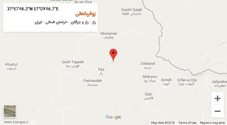 روستای زوقربانعلی بر روی نقشه