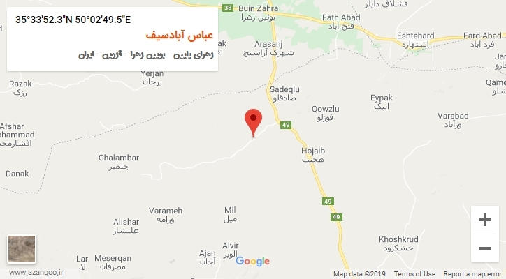 روستای عباس آبادسیف بر روی نقشه