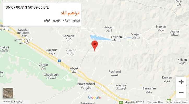 روستای ابراهیم آباد بر روی نقشه