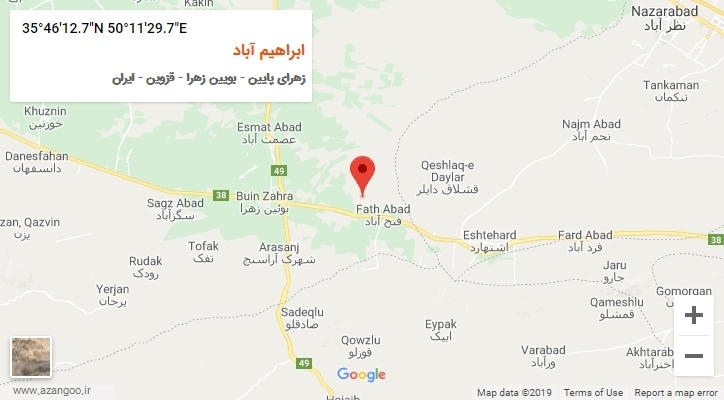 روستای ابراهیم آباد بر روی نقشه