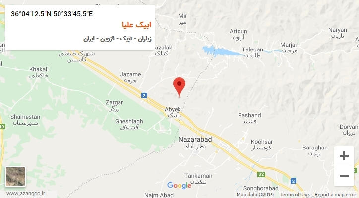 روستای ابیک علیا بر روی نقشه