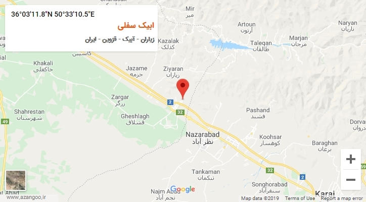 روستای ابیک سفلی بر روی نقشه