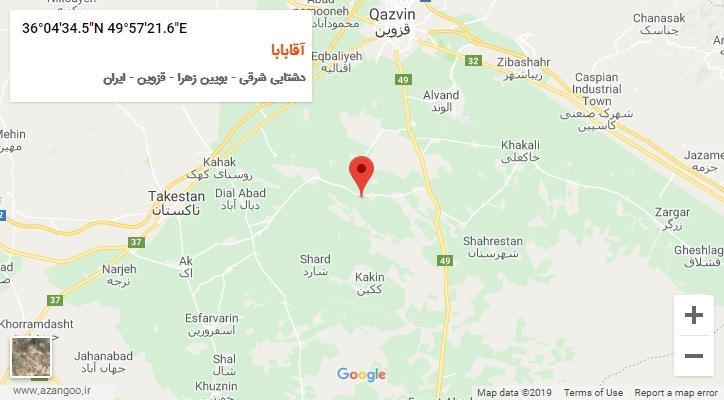 روستای آقابابا بر روی نقشه