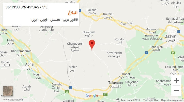 روستای اقبلاغ بر روی نقشه