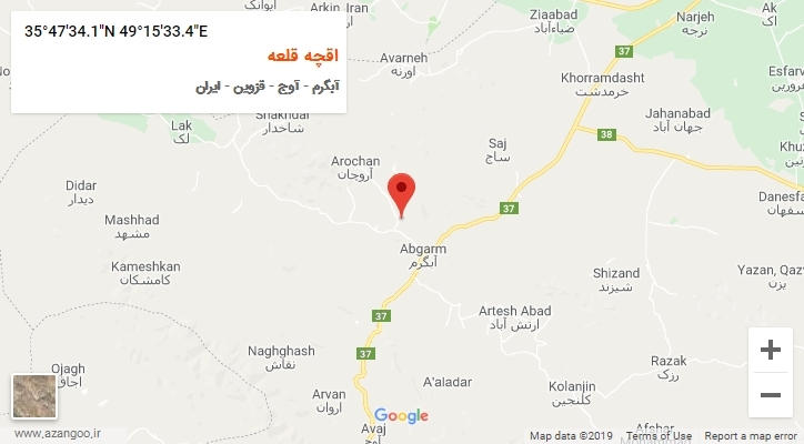 روستای اقچه قلعه بر روی نقشه