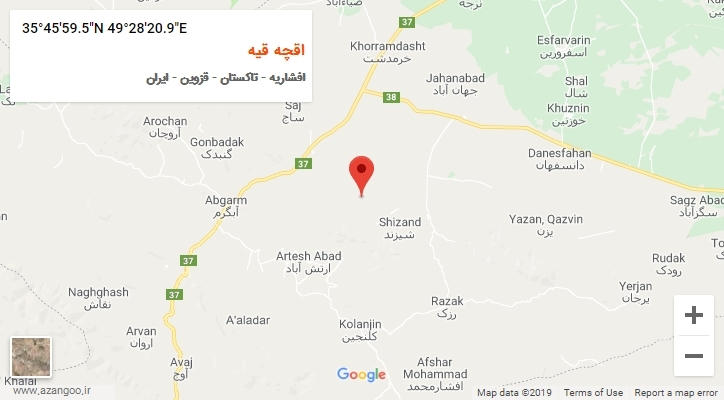 روستای اقچه قیه بر روی نقشه