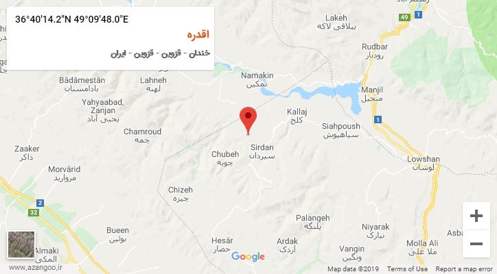 روستای اقدره بر روی نقشه