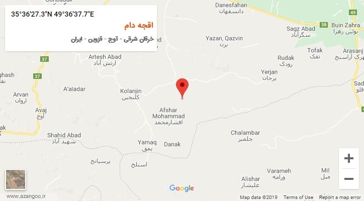 روستای اقجه دام بر روی نقشه