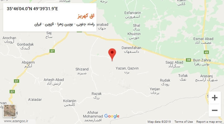 روستای اق کهریز بر روی نقشه