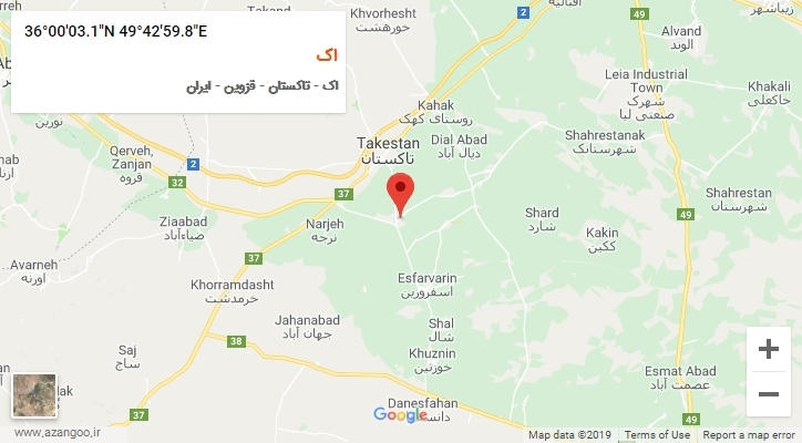 روستای اک بر روی نقشه