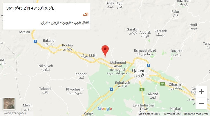 روستای اک بر روی نقشه