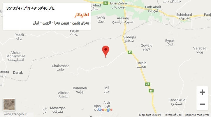 روستای اخارباتار بر روی نقشه