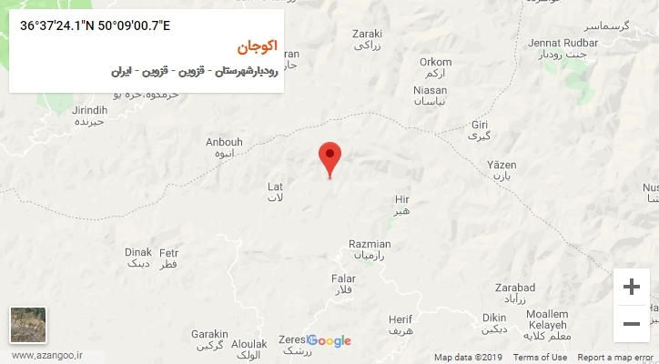 روستای اکوجان بر روی نقشه