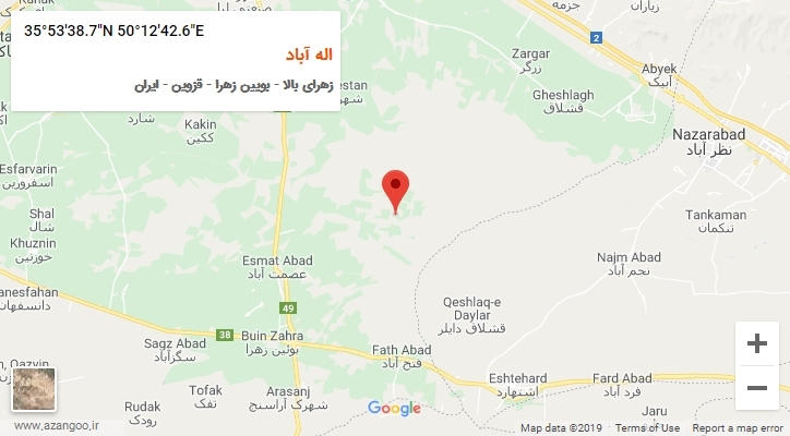 روستای اله آباد بر روی نقشه