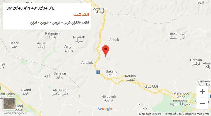 روستای الکدشت بر روی نقشه
