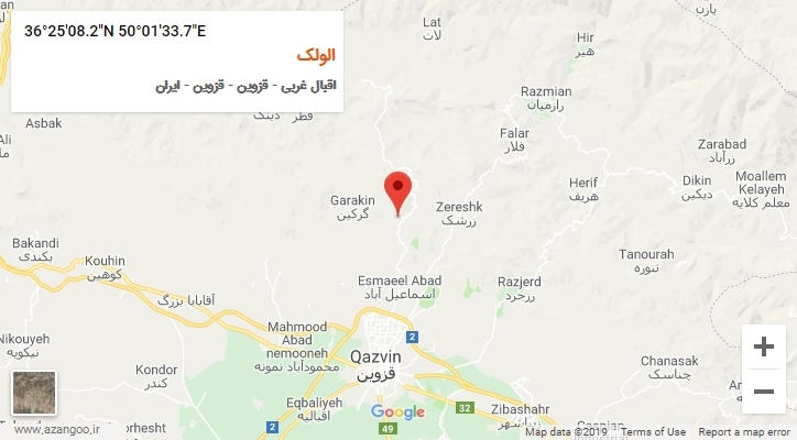 روستای الولک بر روی نقشه