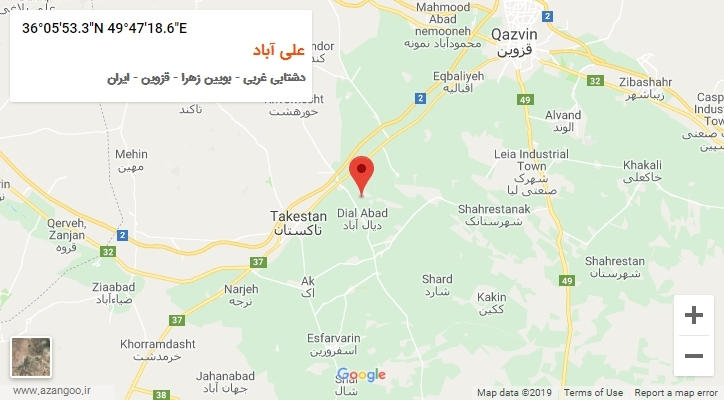 روستای علی آباد بر روی نقشه
