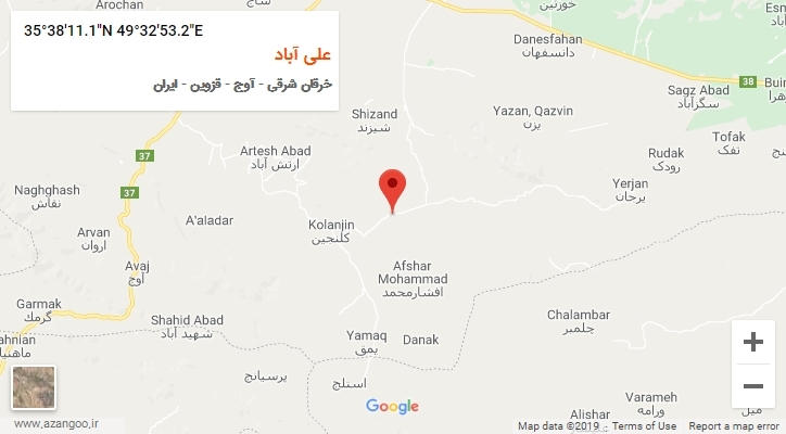 روستای علی آباد بر روی نقشه