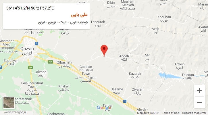 روستای علی بایی بر روی نقشه