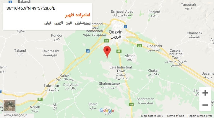 روستای امامزاده ظهیر بر روی نقشه