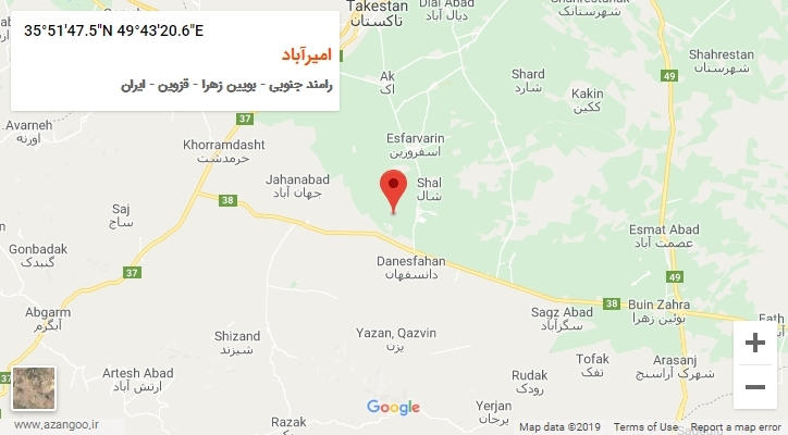 روستای امیرآباد بر روی نقشه