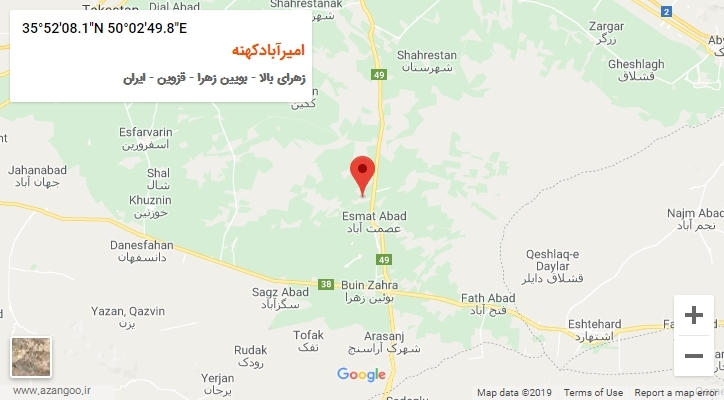 روستای امیرآبادکهنه بر روی نقشه