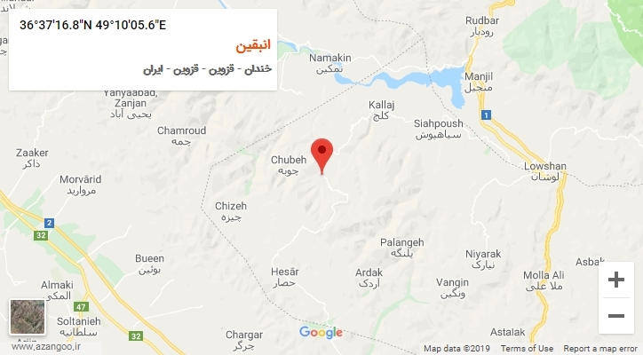 روستای انبقین بر روی نقشه
