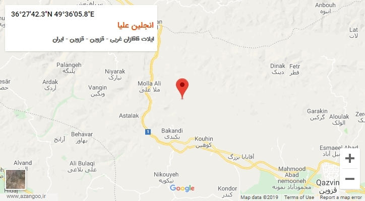 روستای انجلین علیا بر روی نقشه
