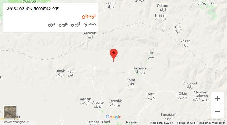 روستای اربدیان بر روی نقشه