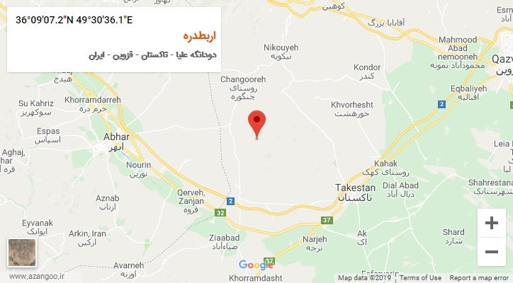 روستای اربطدره بر روی نقشه