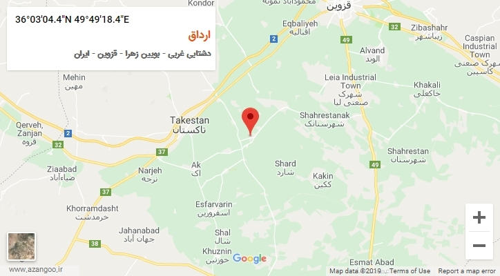 روستای ارداق بر روی نقشه