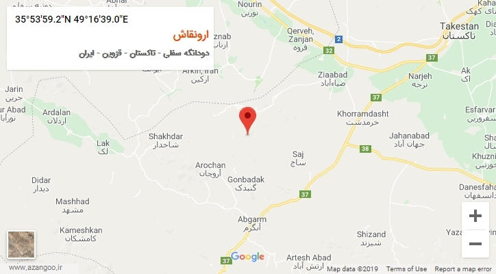 روستای ارونقاش بر روی نقشه