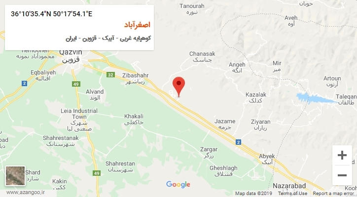 روستای اصغرآباد بر روی نقشه