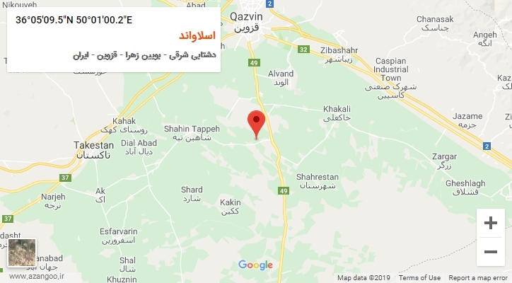 روستای اسلاواند بر روی نقشه