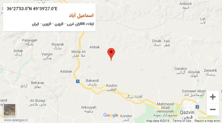 روستای اسماعیل آباد بر روی نقشه
